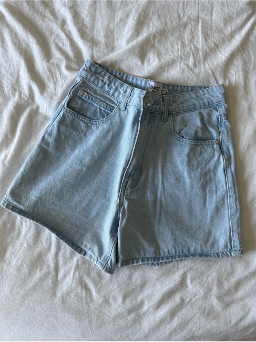 Princess Polly Light Blue Denim High-Rise Shorts